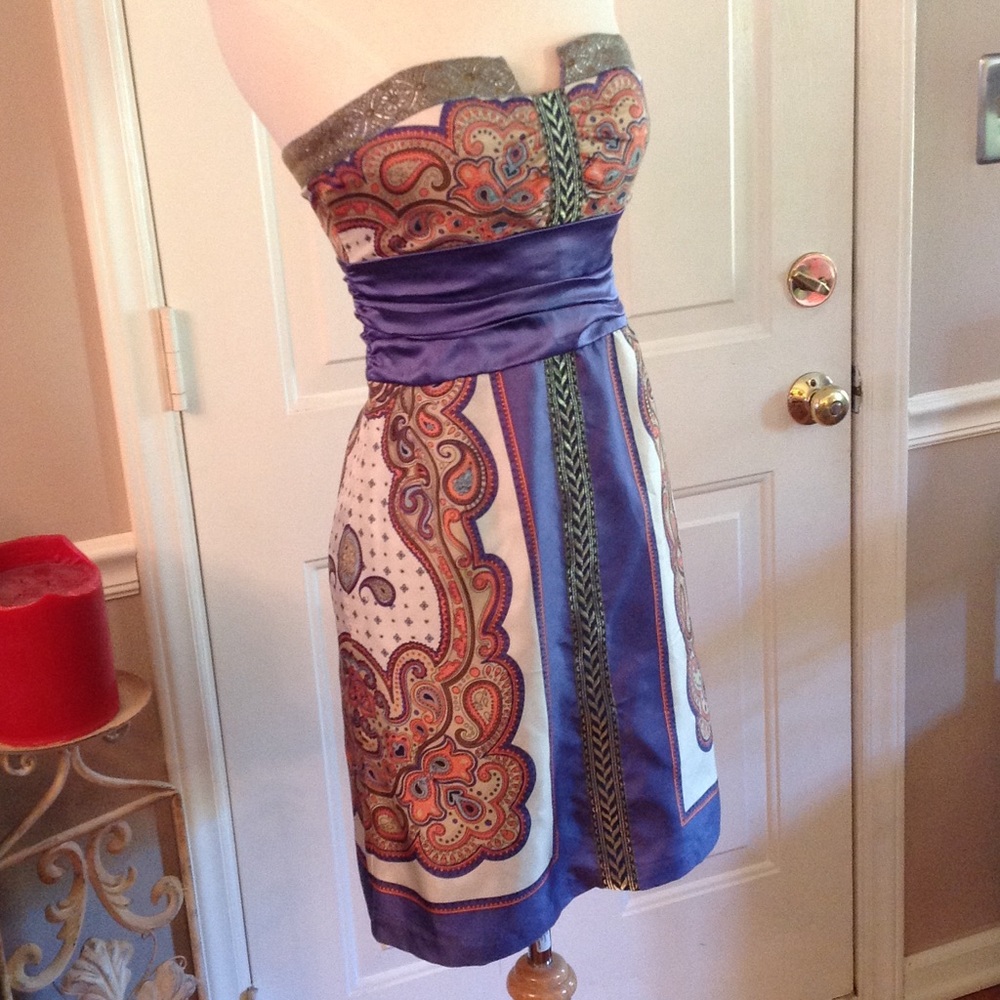 Nicole Miller Silk Strapless Dress
